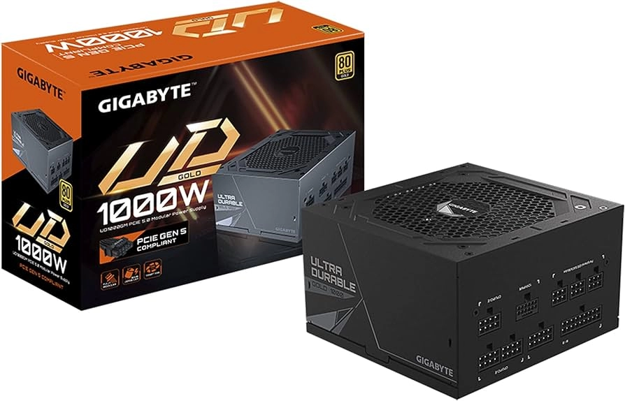 GIGABYTE GP-UD1000GM PG5 1000W Power Supply, 80 PLUS Gold certified, Modular, Support PCIe Gen 5.0